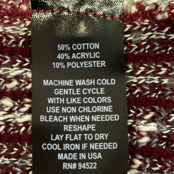 Closet Space Burgundy & Gray Cardigan Size S - Picture 12 of 12